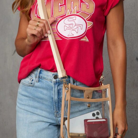 Vici Bag Check Clear PVC Crossbody Bag NIP - Picture 3 of 3